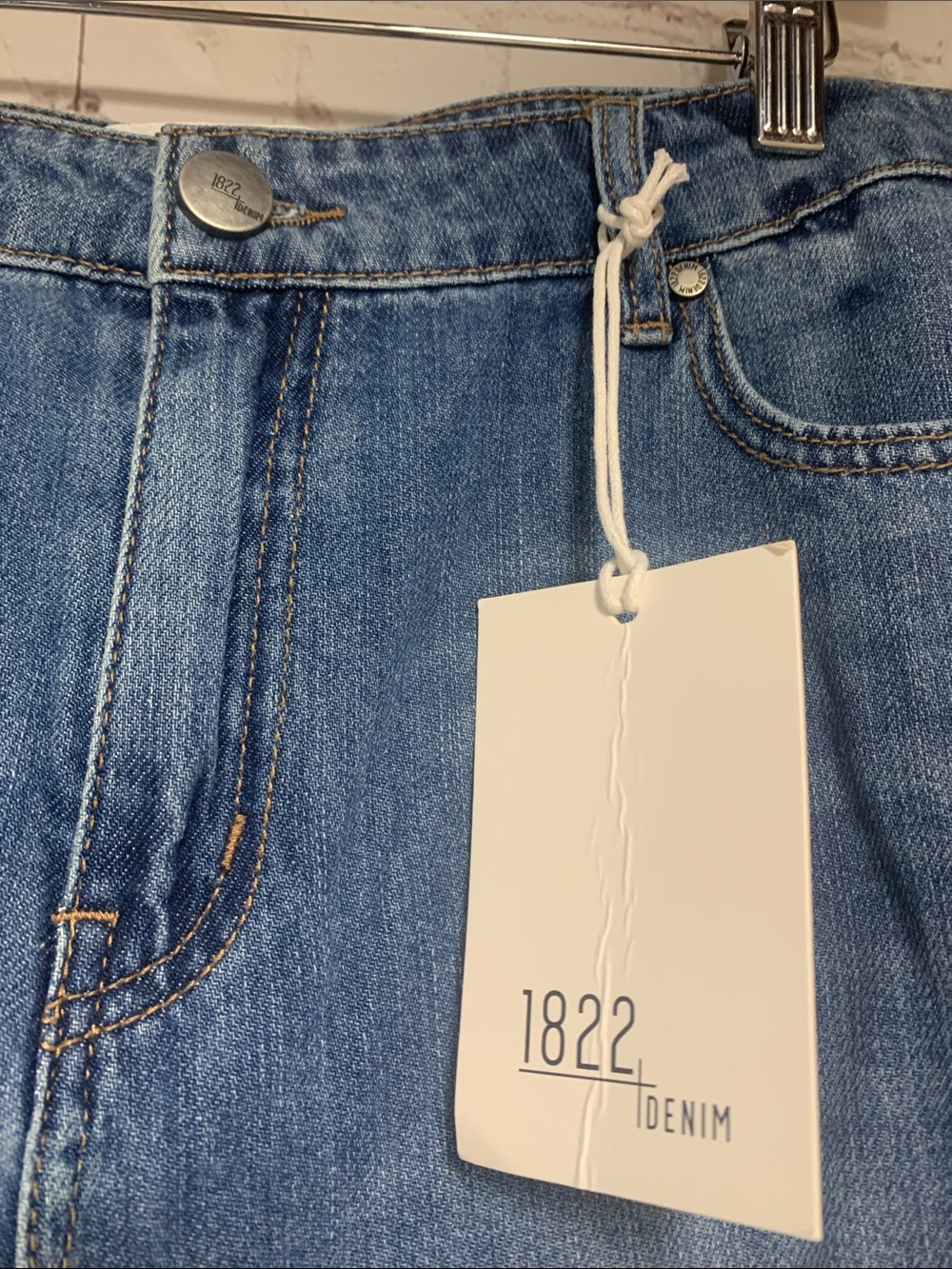 NEW 1822 Baggy Straight Samuel Jeans in Medium Blue Wash Size 8 29 - Picture 2 of 7